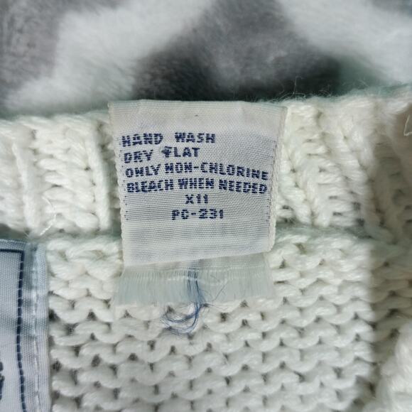 Vintage Cape Isle Knitters Sweater Womens Large Short Sleeve Floral 80s Knit - Picture 8 of 9